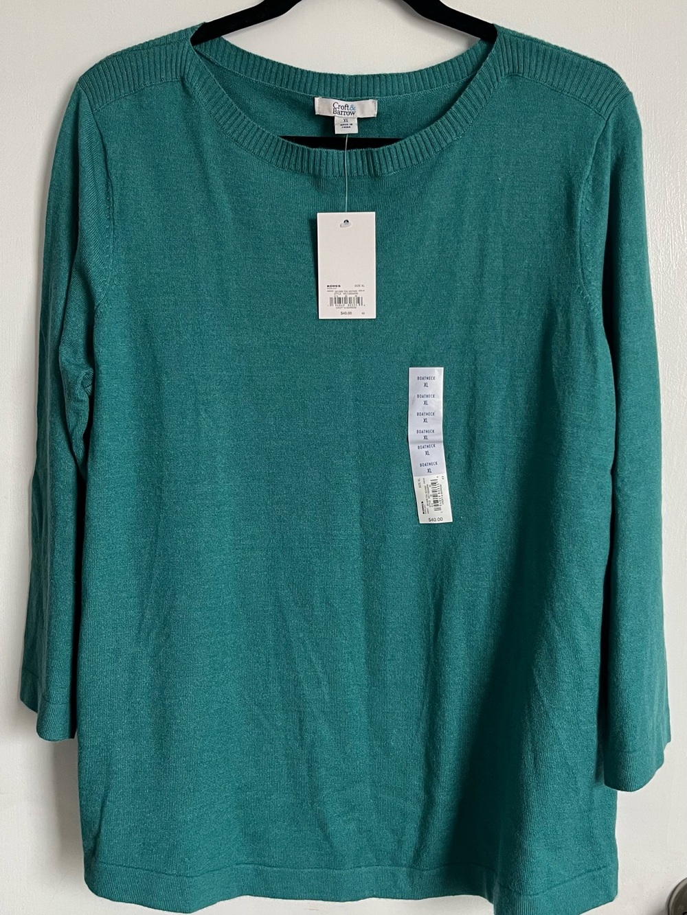 Croft & Barrow Teal Crewneck Pullover